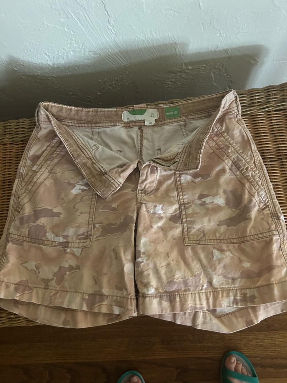 Anthropologie Beige Camo Cargo Shorts